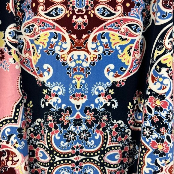 Bebop Womens Sundress Black Blue Paisley Scoop Neck Sleeveless Spaghetti Strap M - Picture 8 of 10